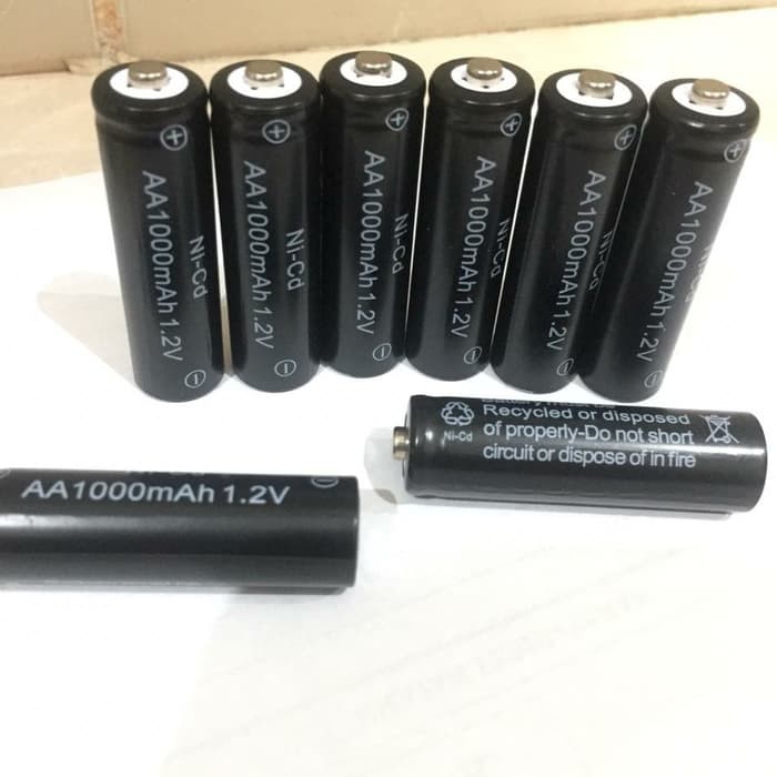 Jual RECHARGEABLE BATTERY AA NI-CD 1000mAh 1.2V / Batterai Charger ...