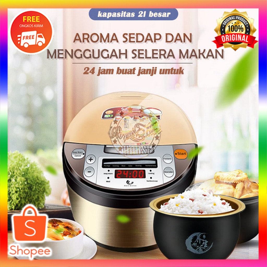 Rice Cooker 2L HRRC-0001 / Smart Cooker Touch Screen / Penanak Nasi Serba Bisa