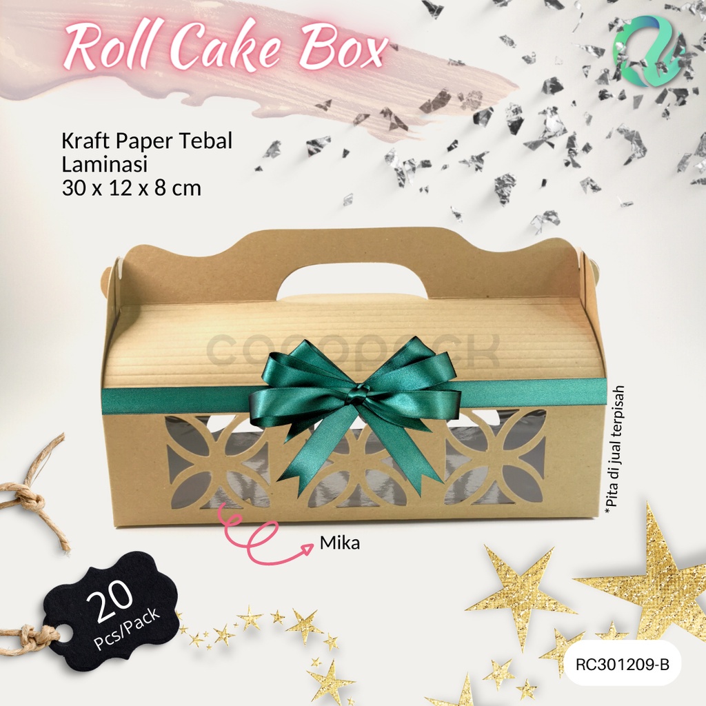 

Kraft Paper Box Roll Cake Kotak Kue Packaging Kemasan Kertas 10 PCS