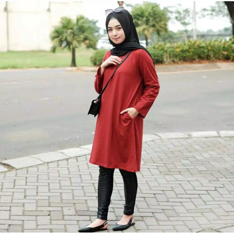 Fourfashion Mikela Pocket Tunik Jumbo Atasan Wanita