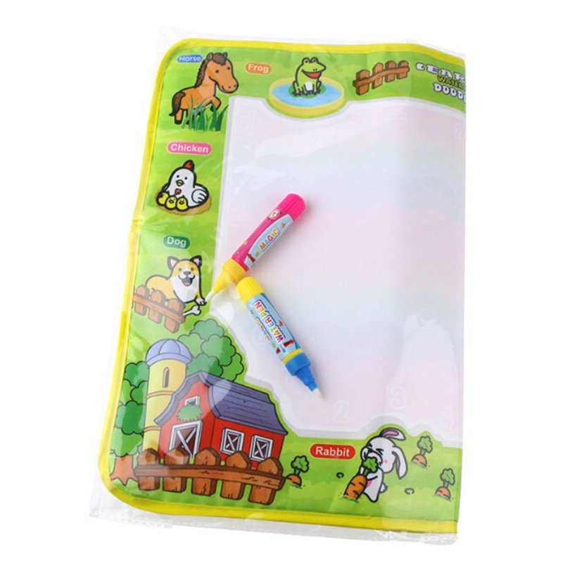 【beautifulhome12.id】Water drawing mat with 2 drawing pen kid's magic water drawing play mat 50*36cm