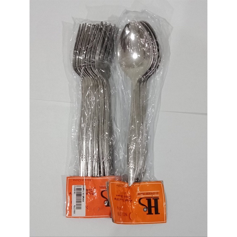 Sendok &amp; Garpu Murah Stainless steel 1pack isi 12pcs / sendok &amp; garpu makan stainless steel