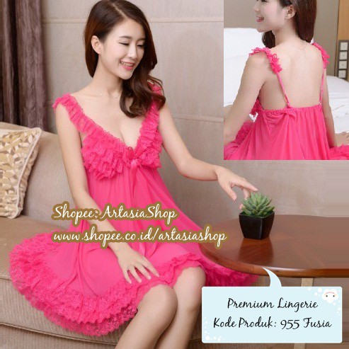 Lingerie Jumbo L XL XXL, Baju Tidur Premium Seksi Hot Warna Merah Hitam Hijau Transparan // 955