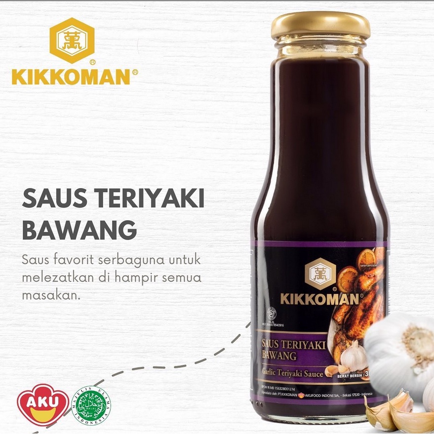 

Kikkoman Saus Teriyaki Bawang 300gr - Garlic Teriyaki Sauce