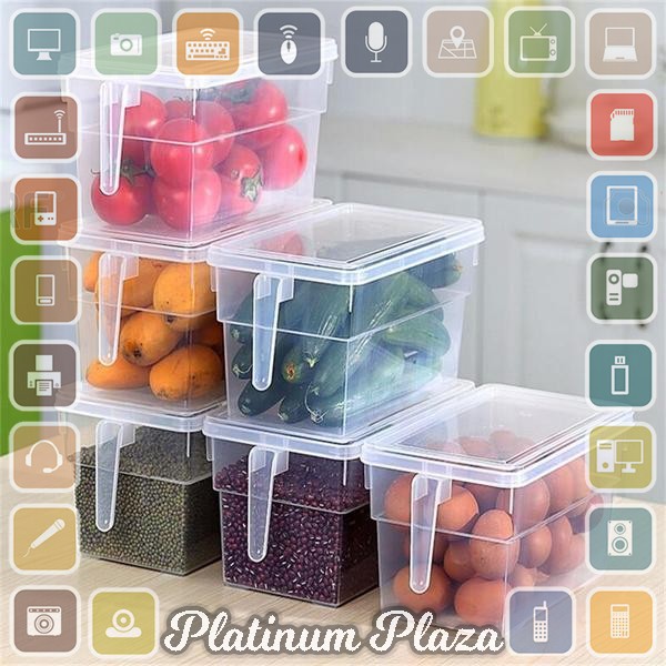 Strongwell Kotak Kontainer Makanan Kulkas Kitchen Storage Food Box 31x15.6x13CM`24DJLY-- Transparent