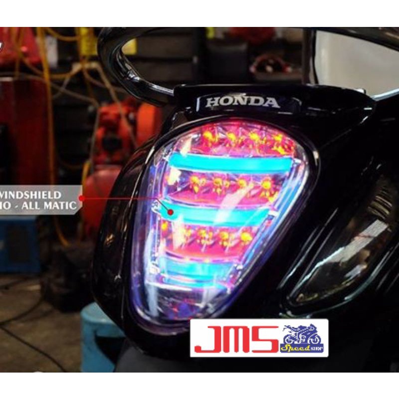 lampu stop belakang scoopy all new jpa 2018-2020 warna merah full sama biru kombinasi merah pnp
