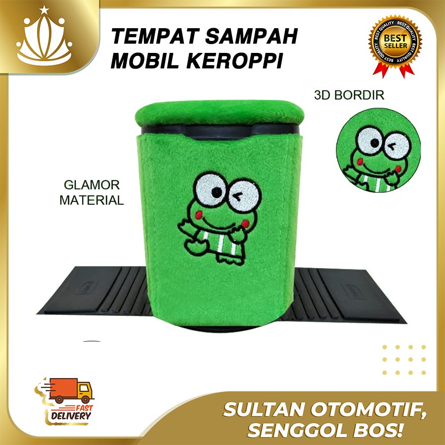 Tempat Sampah Mobil Keroppi - Tempat Sampah Mobil Karakter Keroppi