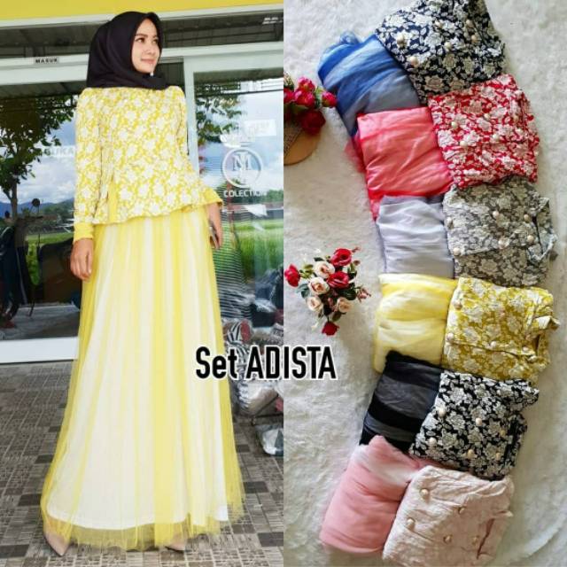 Adista Set, SETELAN ROK TUTU WANITA CANTIK FIT XL TERMURAH TERLARIS KEKINIAN OOTD