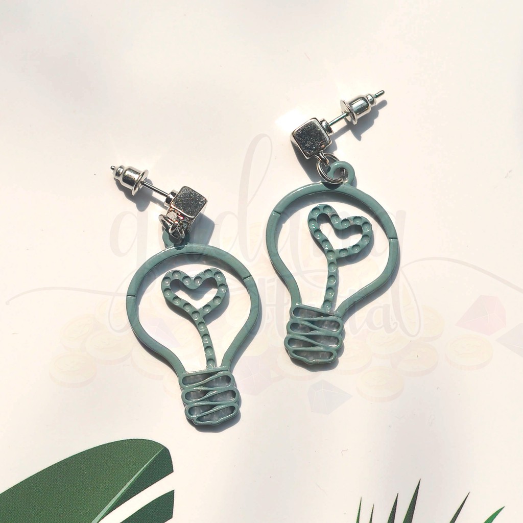 Anting Stud Lampu Hati Heart Lamp Panjang Lucu Unik GH 203297