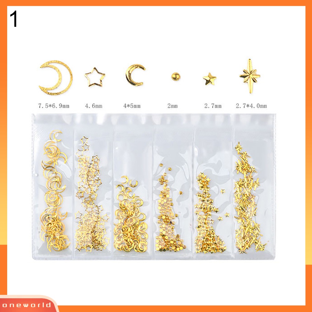 (ONWO) Dekorasi Nail Art / Manicure DIY Bentuk Geometri Hollow Bahan Metal