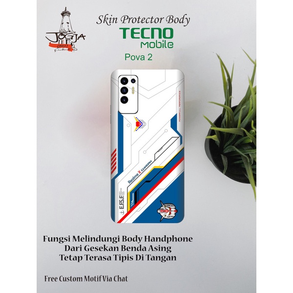 Dapat 2pcs Garskin HP Tecno Pova 2 Motif rog - Free custom Motif