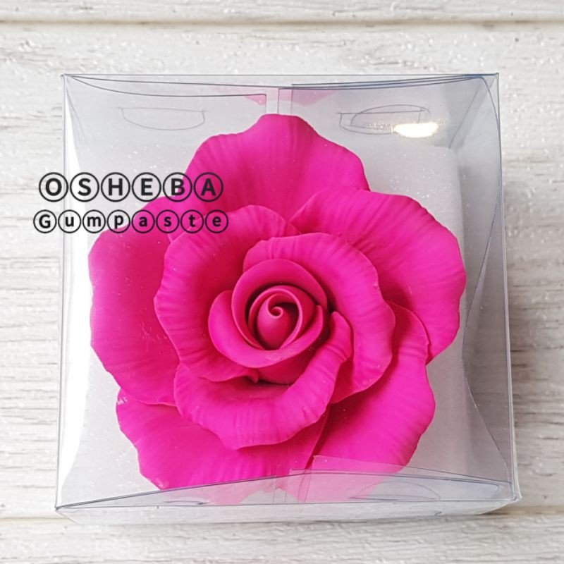 

osheba gumpaste bunga mawar PR 7 warna fuchsia /pink tua