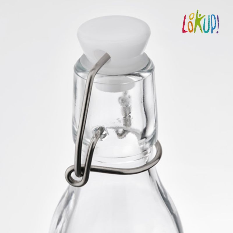 BOTOL KACA JEPIT / SWING BOTTLE white/Glass Bottle Minuman Kopi/Susu/Juice/Teh/Jus/Minyak/Oil