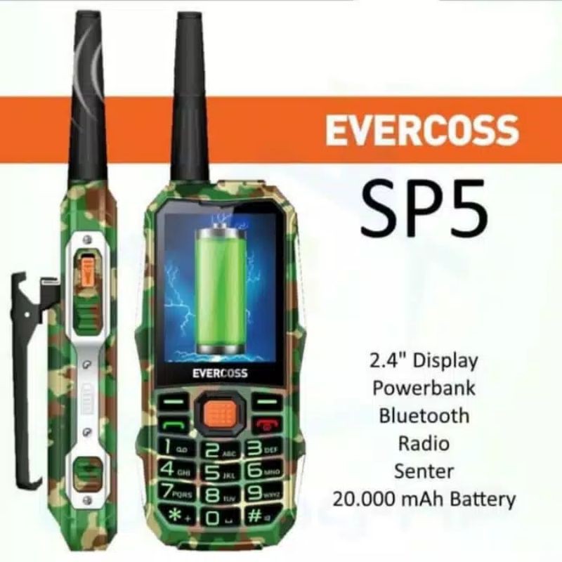 EVERCOSS SP5 - HP OUTDOOR - BATERAI 20.000MAH GARANSI RESMI