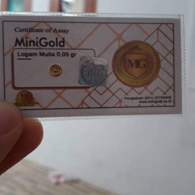 Mini gold emas murni ukuran 0.05 gram