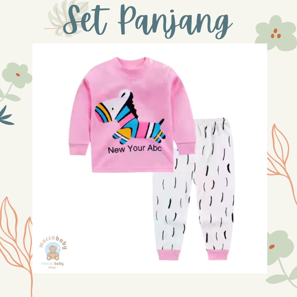 MBSS Baju Premium Anak Bayi Piyama Jumper Jumpsuit Celana Tidur Lengan Panjang NEW H5 111-pjg H5 HORSE PINK