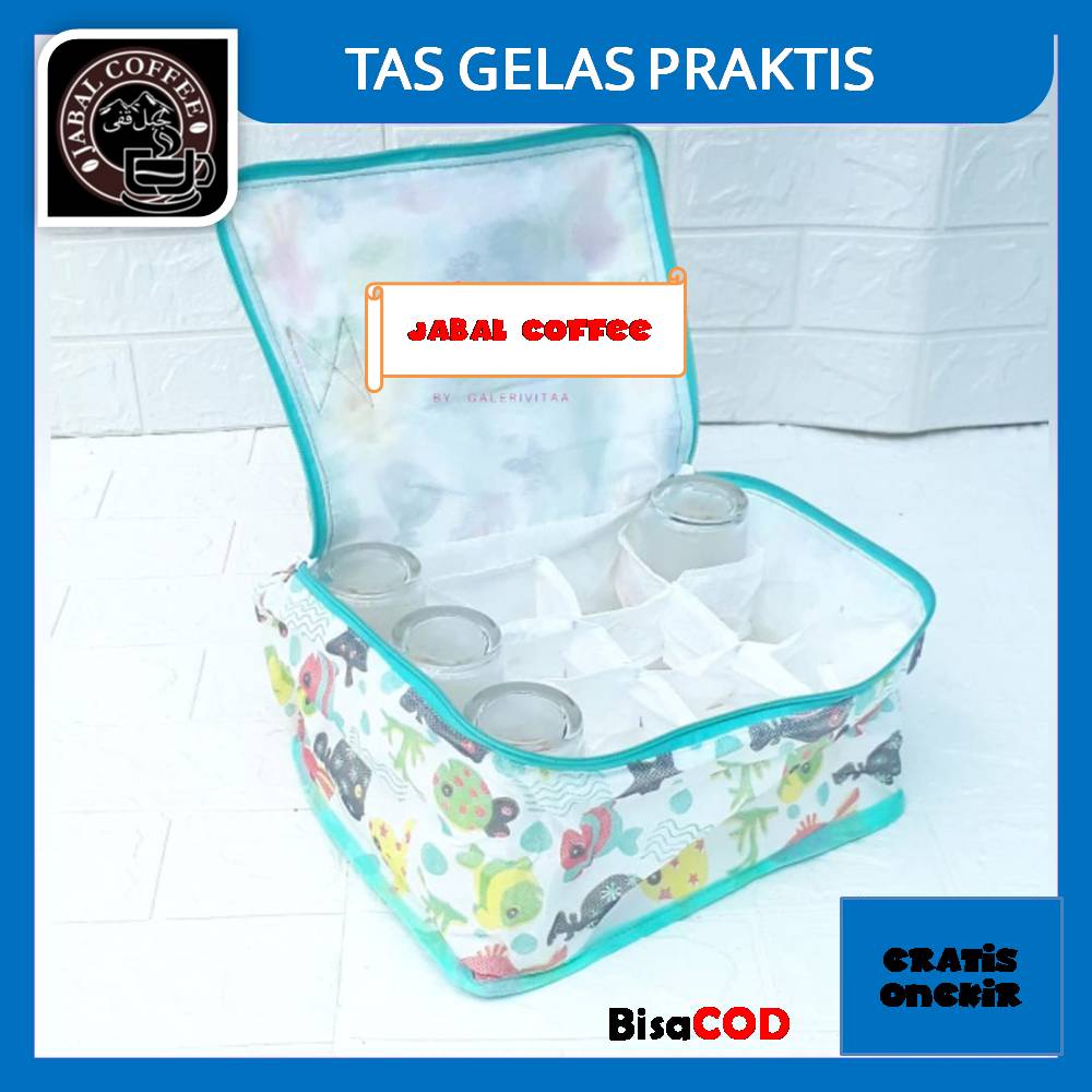 Tas Penyimpan Gelas Anti Debu / Tas Gelas Alas Triplek Isi Satu Lusin Gelas / Tatakan Gelas 100 Gram 17