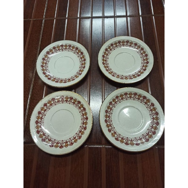 1 Set Piring kecil tua Antik 4 pcs keramik Vintage China Jadul dm15cm mulus