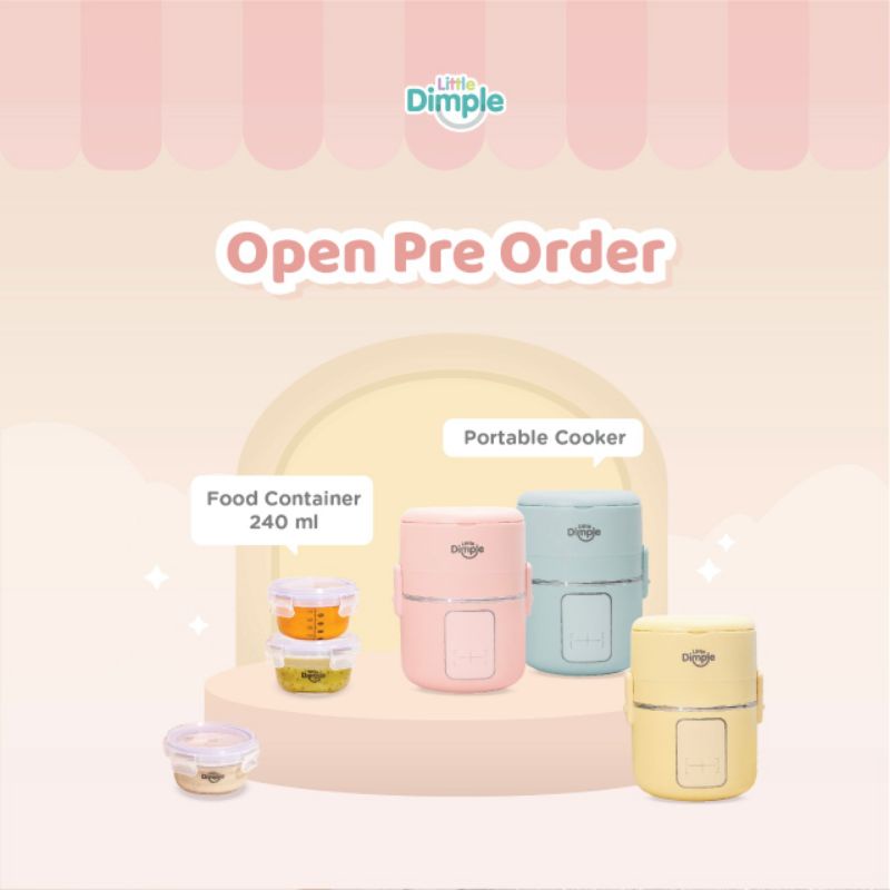 Portable Cooker EC - 828 Little Dimple Lunch Box mini mpasi anak bayi rice cooker portable compact pastel colour mint baby blue yellow pink electric cooker mini portable compact