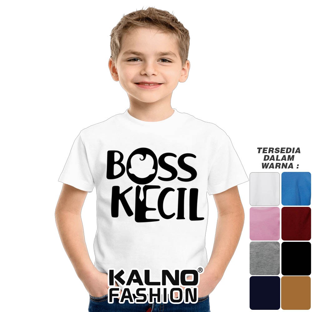 Baju Anak Print Sablon BOSS KECIL DASI 119 - Anak Anak Umur 1 -  7 Tahun Ukuran S M L XL Bahan Katun