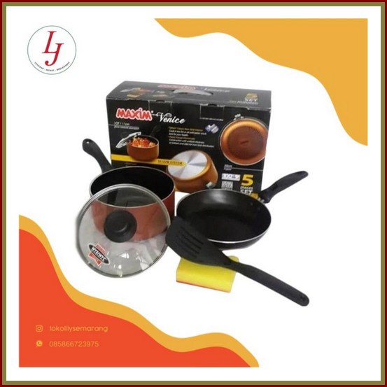 Cookware Set 13 Pcs / Panci Set 13 Pcs - Biru Muda - Biru Muda(Free Bu Panci / Wajan Maxim Venice Se