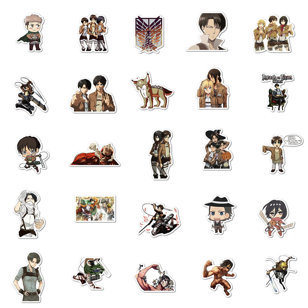 100 cartoon attack on titan graffiti stickers mobile phone case skateboard luggage waterproof stickers