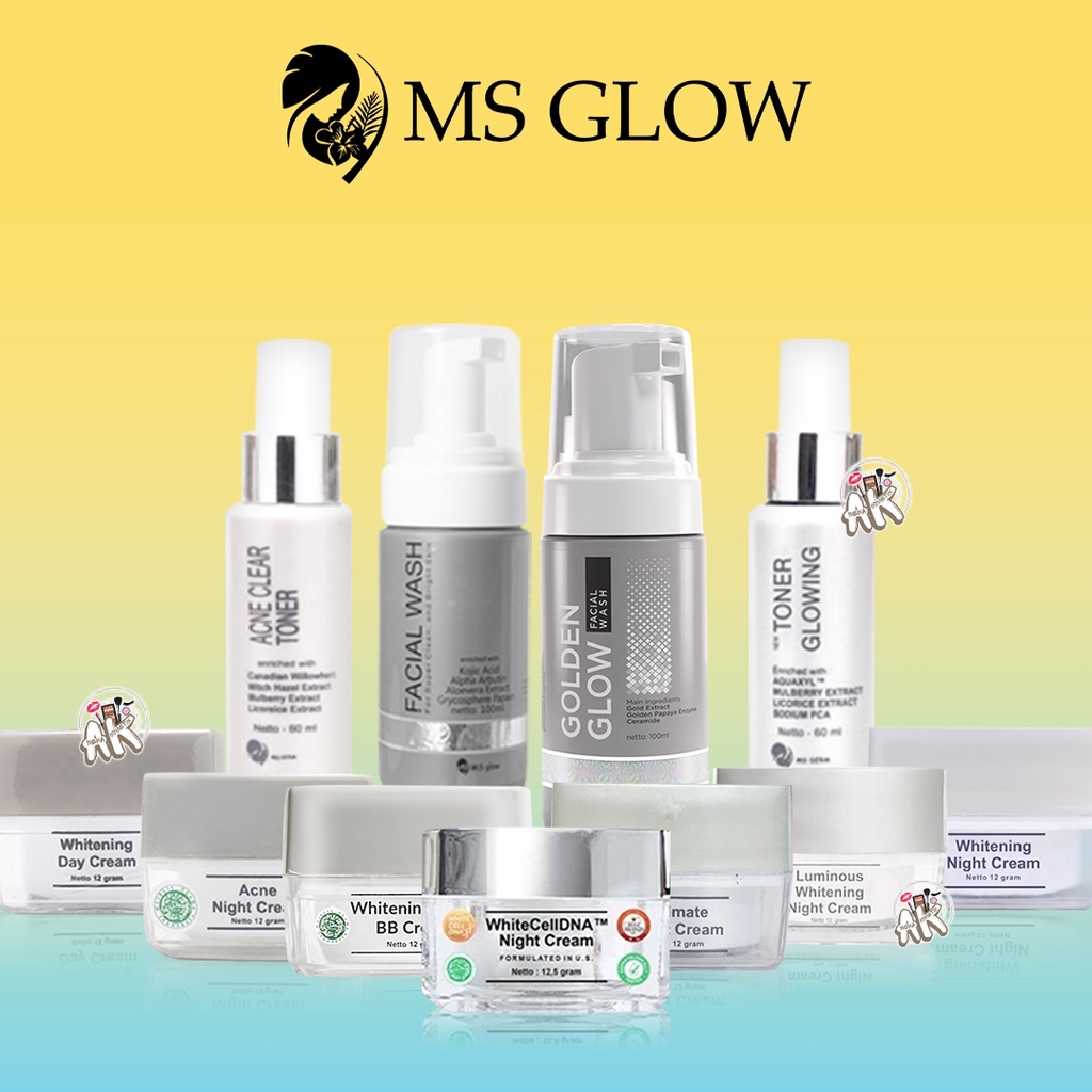 MS GLOW ECER DAY / NIGHT / SABUN &amp; GOLDEN / TONER / BB CREAM / WHITE CELL DNA