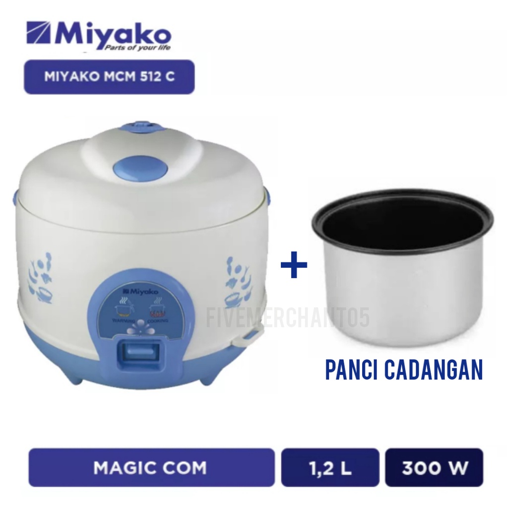 Rice Cooker Miyako 512 c Kapasitas 1,2 L Magic Com Miyako 512c 1,2 L