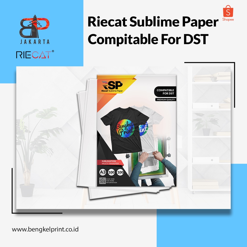 

Kertas Sublim DST Premium Riecat For DST Sablon A4 - 100 Lembar