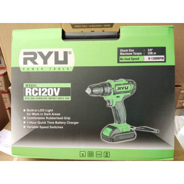 MESIN BOR BATERAI RYU RCI20V/POWER TOOLS