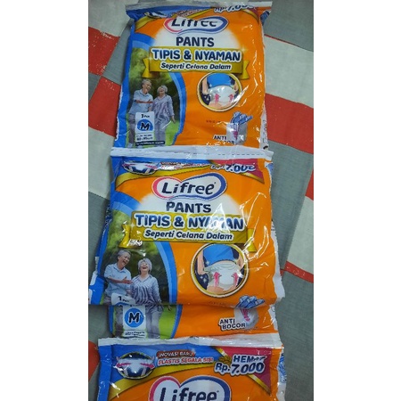 LIFREE Popok Celana Dewasa Pampers Celana Pants Dewasa Lansia Size M BELI 12 GRATIS 2