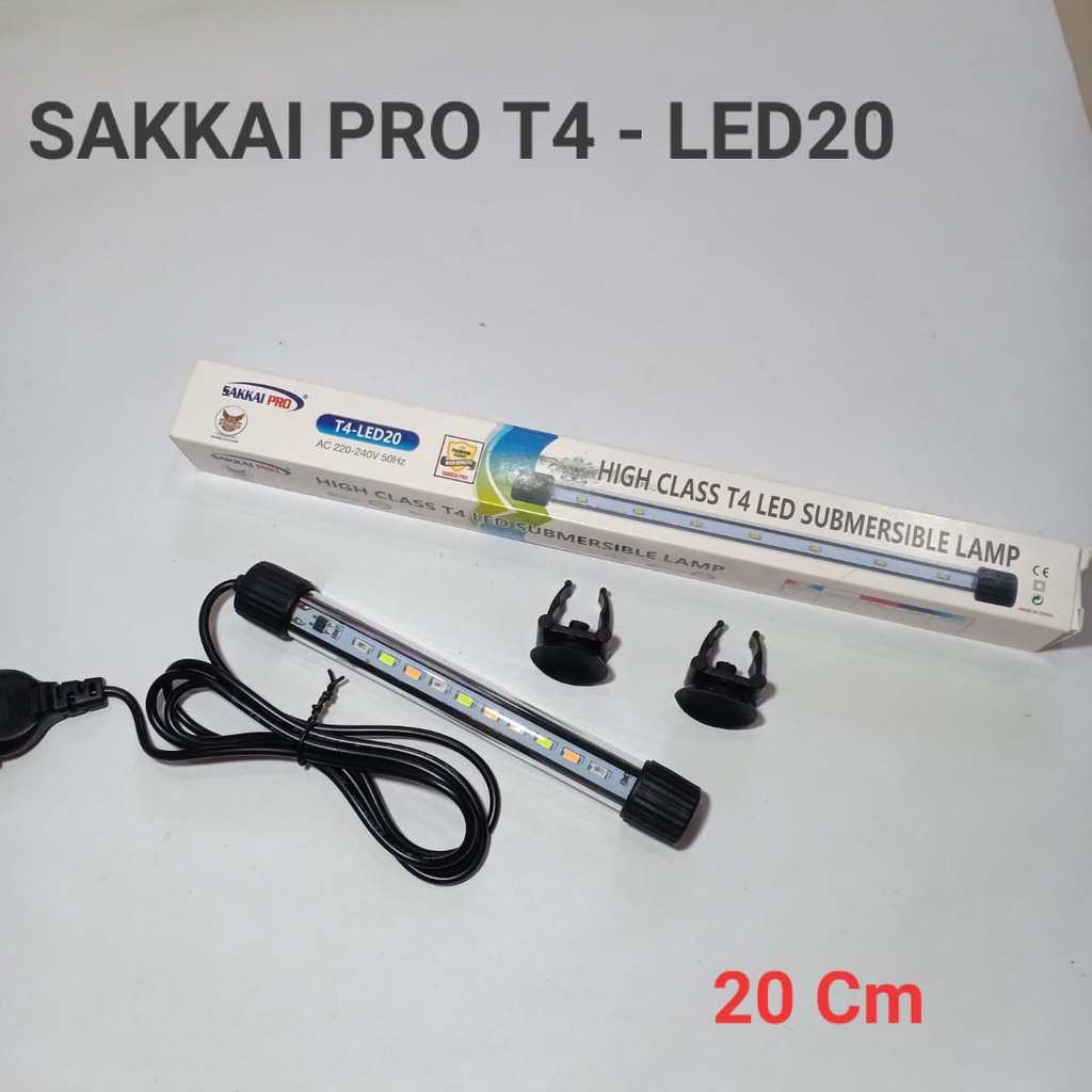 Lampu Celup LED Sakkai Pro T4-LED20 Aquarium 20cm Akuarium 20 cm Murah