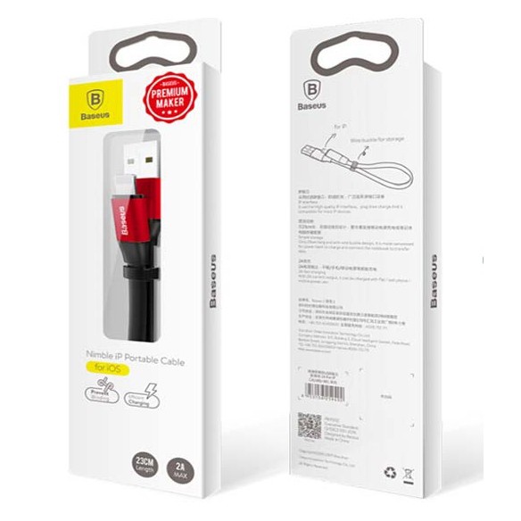 Baseus Nimble Series Kabel Charger Lightning 2A 23 CM - Black