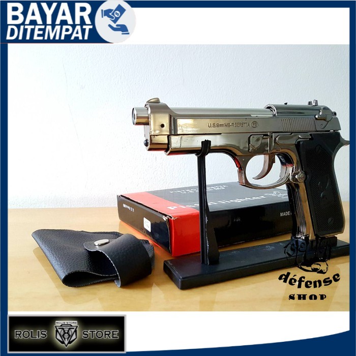 PROMO COD Korek Api Pistol / Lighter Jet Pietro Beretta M9 ( Replika Pajangan )