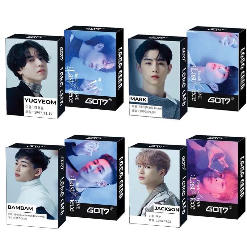 30pcs / box Kartu Lomo Foto JB JinYoung Jackson Got7 Album Breath Love Last iece