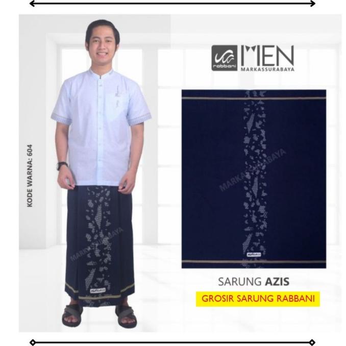 :>:>:>:>] Rabbani Sarung Palestine Aziz Biru Dongker Navy Motif Palestina