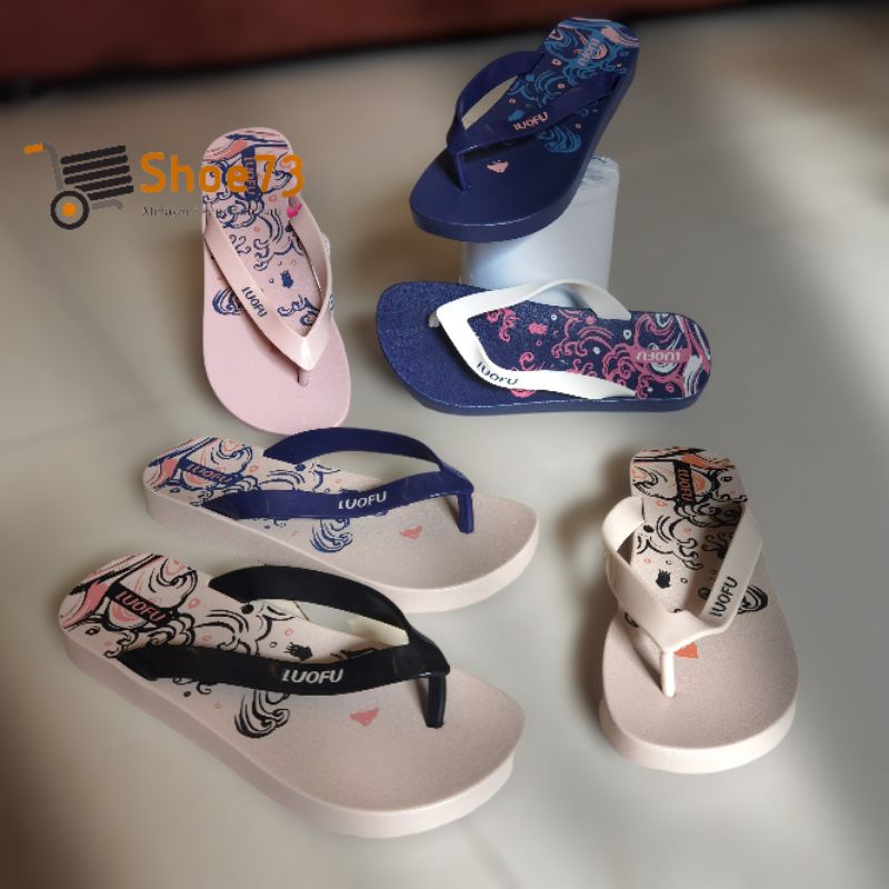 LUOFU F 2318 JST6W. SIZE 36-40 ORIGINAL l Sandal jepit jelly wanita l Sendal jepit cewek impor