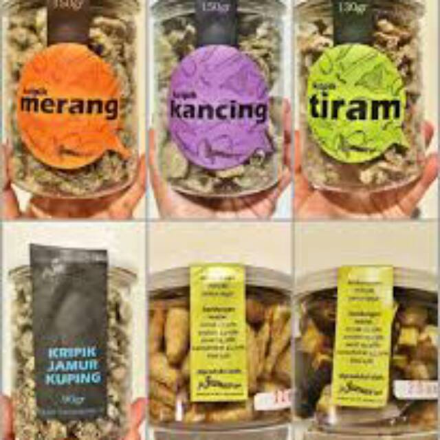 Aneka keripik jamur khas RM.jejamuran