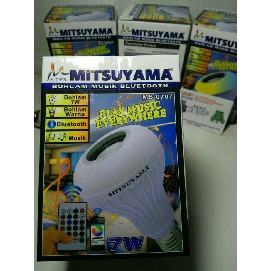 Mitsuyama Bolham Music Bluetooth Ms-0707 Lampu Speaker Play Musik Bisa Lampu Disco/Disko Remote LED