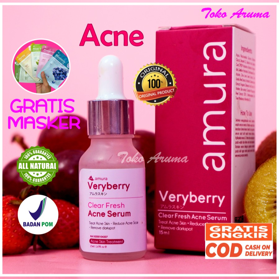 Serum Amura Wajah Acne Jerawat Glowing Vit C Gold mura Skincare expert Serum Kecantikan Asli BPOM
