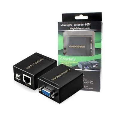 Vga extender NB 60m lan cat 5e 6 6e 1080p FHD - d-sub 15 pin f to rj45 female adapter 60 meter