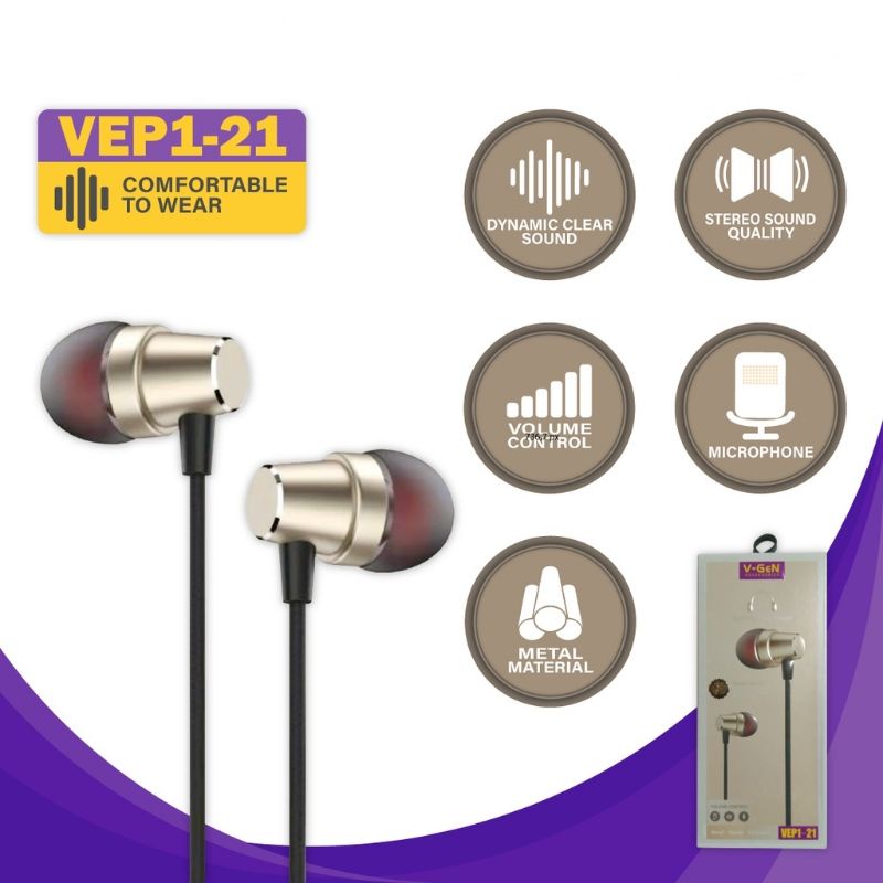 V-gen Handsfree vep1-21 premium  In-Ear Wired