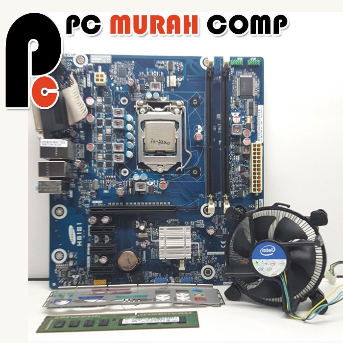 Mainboard LGA 1155 H61 OEM dengan i3 3220 3.30GHz Ram pc ddr3 2gb