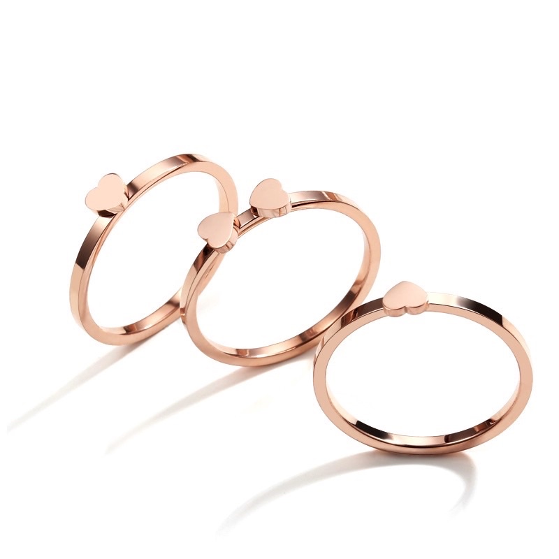 Cincin Love Clover Titanium 3pcs Anti Karat &amp; Alergi Fashion Korea