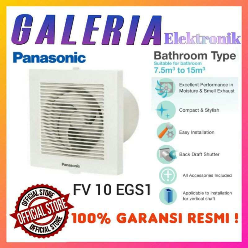 PROMO EXHAUST FAN HEXOS PANASONIC KAMAR MANDI FV10EGS FV 10EGS 10CM