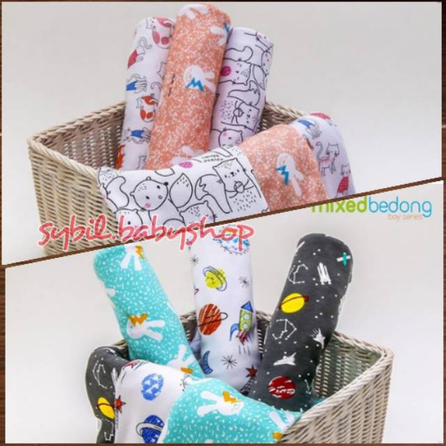 Velvet Junior Bedong Bayi / Kain Bedong Bayi Isi 3pcs