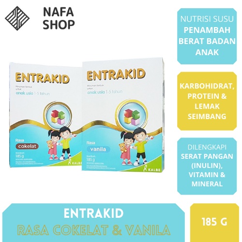 

ENTRAKID RASA VANILA & COKLAT 185g (untuk anak usia 1-5 th)