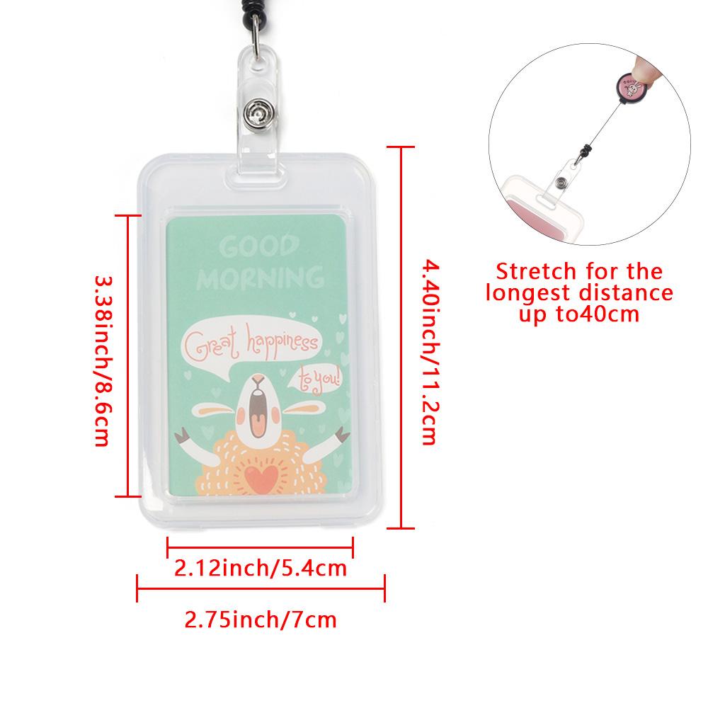 Top Holder Kartu Nama Retractable Motif Kartun Untuk Kantorsekolah