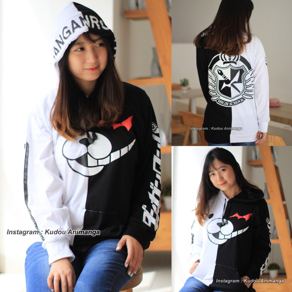 Sweater Monokuma Danganronpa Bahan Cotton Combed 24s