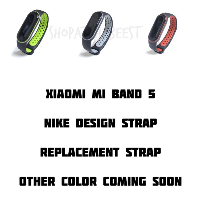 Mi Band 5 Silicone Strap Nike Design Replacement Tali Jam Mi Band 5 Penganti